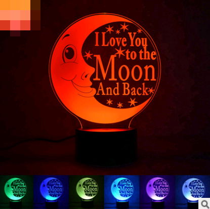 2021 new LOVE moon 3D night light Smart home table lamp Energy-saving LED lamp