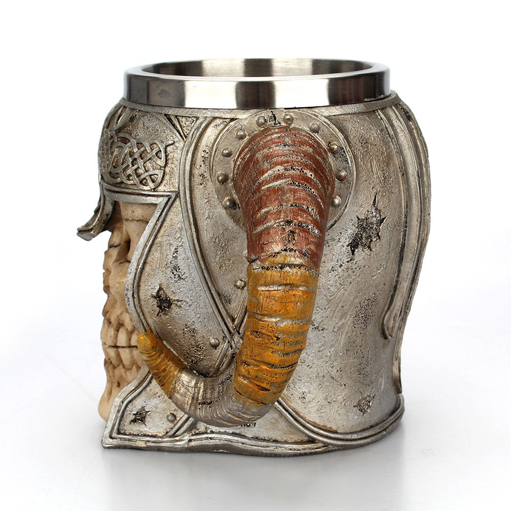 stain resistant Steel Skull Mug Viking Ram Horned Pit Lord Warrior Beer Stein Tankard Coffee Mug Tea Cup
Bar Drinkware Gift