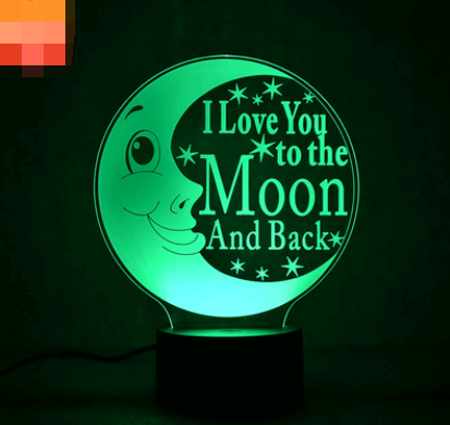 2021 new LOVE moon 3D night light Smart home table lamp Energy-saving LED lamp