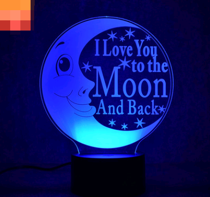 2021 new LOVE moon 3D night light Smart home table lamp Energy-saving LED lamp