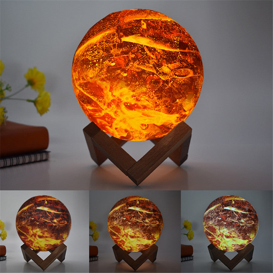 Painted flame LED 3D night light