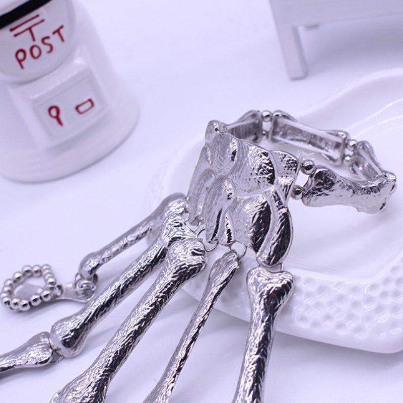 Props Gift Fun night party
 Party Punk Finger Bracelet Gothic Skull Skeleton Bone Hand Finger Bracelet