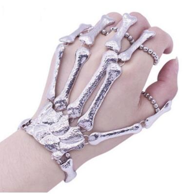 Props Gift Fun night party
 Party Punk Finger Bracelet Gothic Skull Skeleton Bone Hand Finger Bracelet