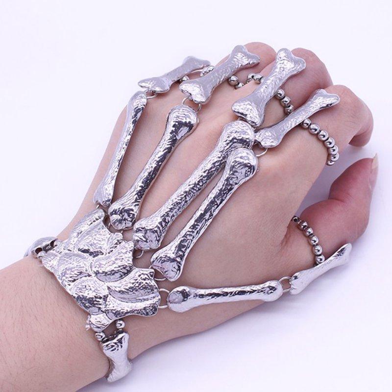 Props Gift Fun night party
 Party Punk Finger Bracelet Gothic Skull Skeleton Bone Hand Finger Bracelet